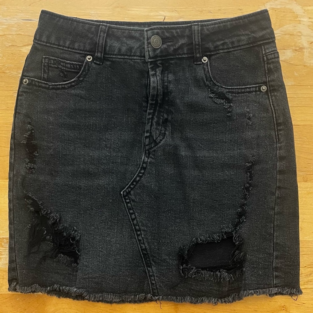 Wild Fable Black Distressed Mini Skirt